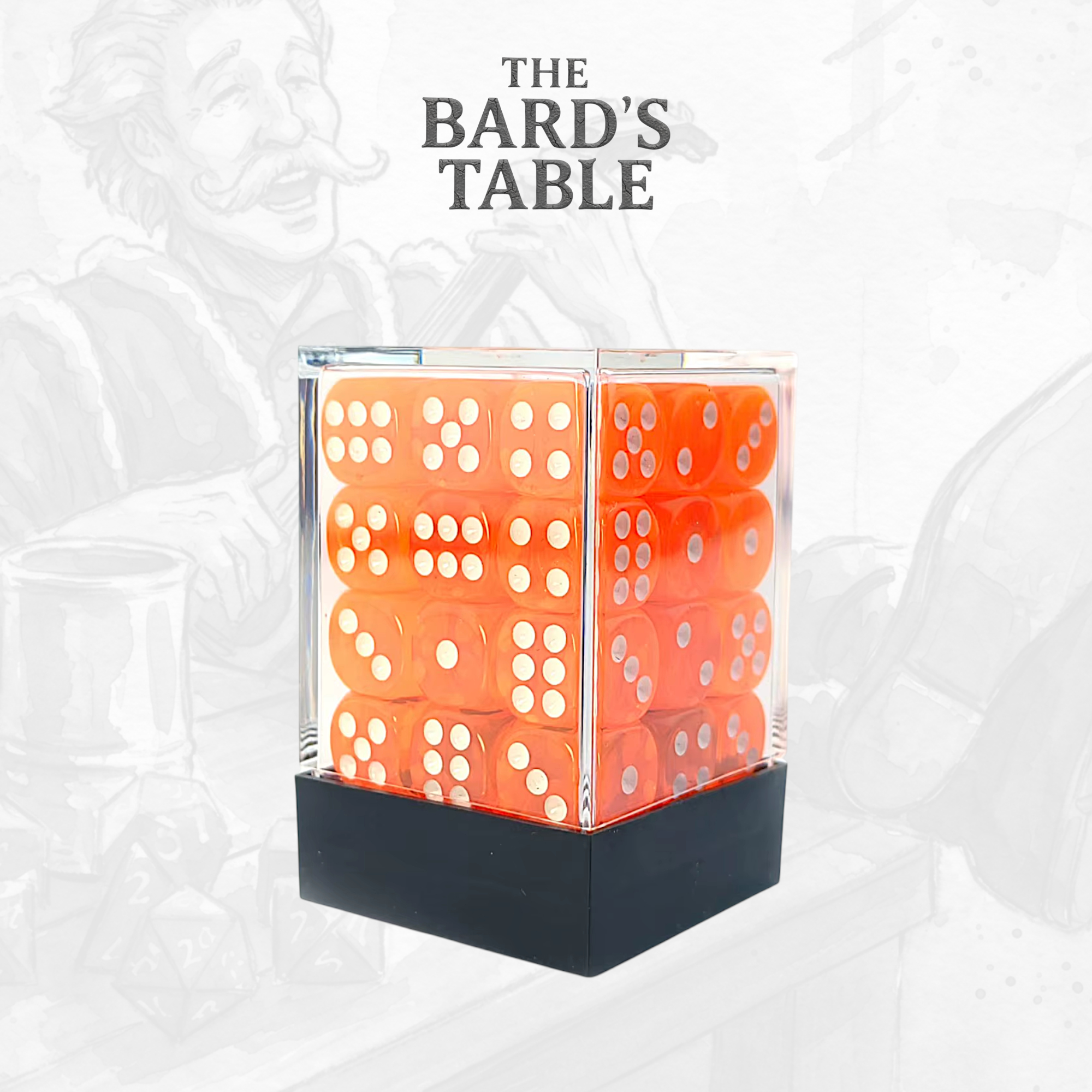 Translucent Orange - 36x Rounded-Square 12mm Dice